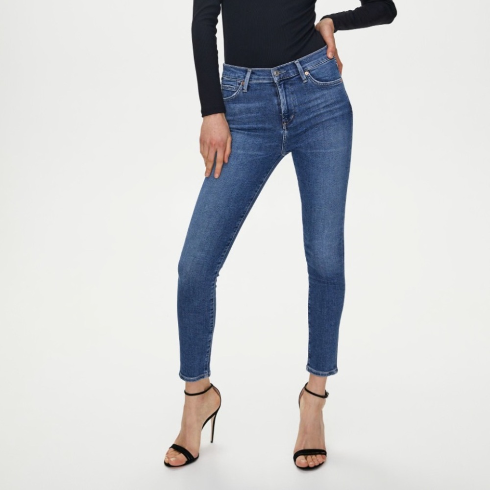 Citizens of Humanity Rocket Crop Midrise Jeans, Blue Size 24, Cropped